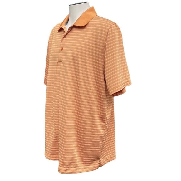 PAGE & TUTTLE Cool Swing Golf Polo Men's‎ Size XL Orange Stripe Moisture Wicking - Picture 2 of 11